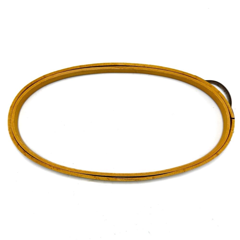 Vintage Princess Oval Embroidery Hoop 9x4.75” Wooden Bow Spring Tension Unlined